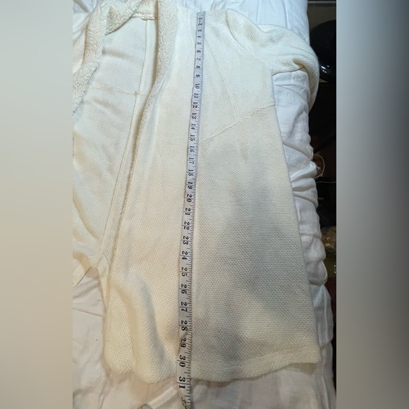En Creme Anthropologie Sweater Ivory Open Front Knit Cardigan | M - Picture 9 of 9